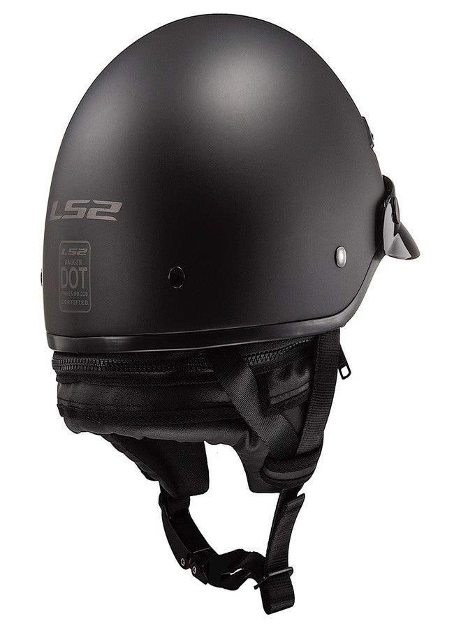 إل أس تو خوذة نصفية للدراجات النارية من LS2 Helmets (أسود مطفي - مقاس صغير جدًا) - Image 4